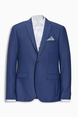 Signature Bright Blue Slim Fit Suit: Jacket